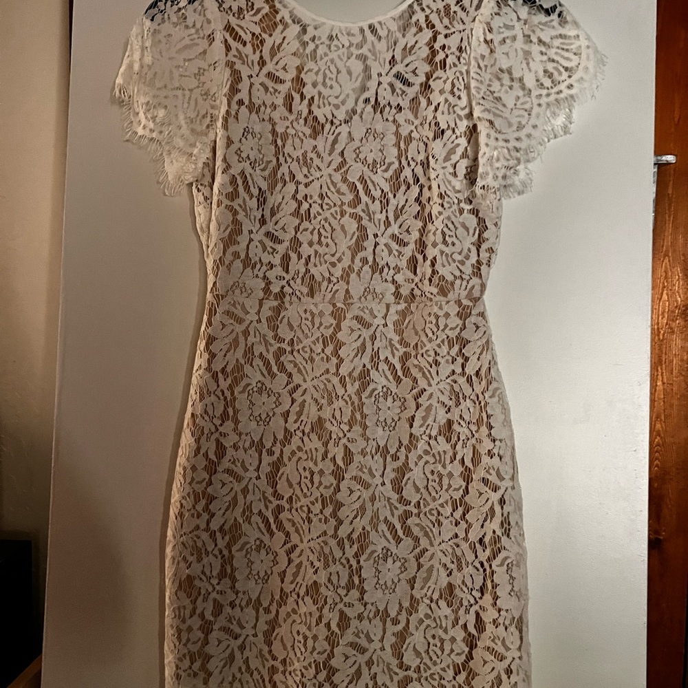 ANDREE BY UNIT Lace Mini Dress in Cream
